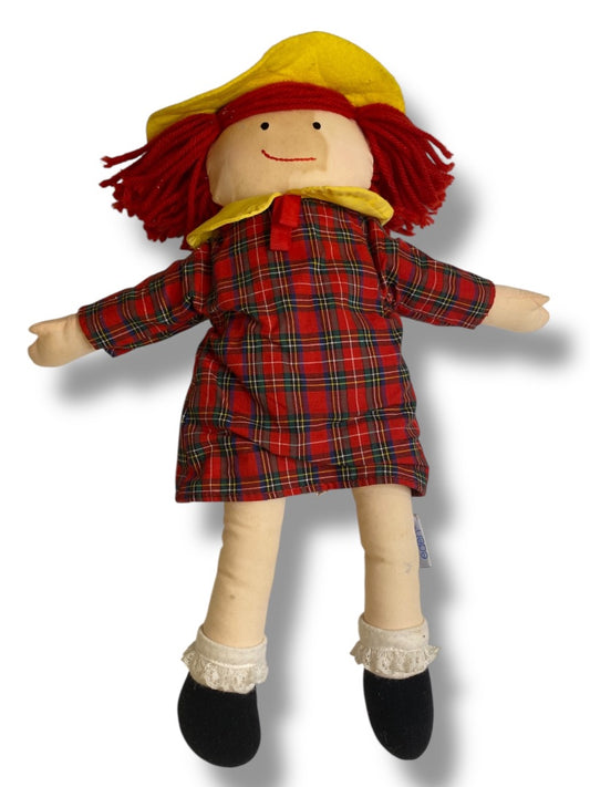 1994 Madeline by Eden Cloth Rag Doll 14" Red Plaid Dress