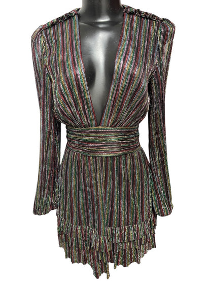 2 Rebecca Vallance Women's Black Metallic Ronnie Cutout Mini Dress