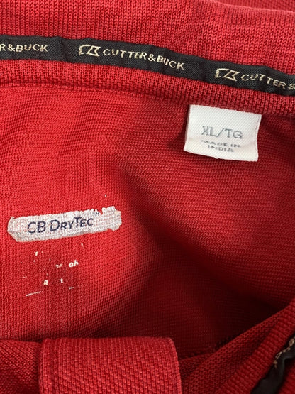 XL Cutter & Buck Mens Cornell Red Polo Golf Shirt Short Sleeve