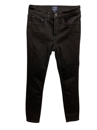 Size 25 J.Crew Womens Black 8" Mid-Rise Skinny Jeans Stretch Denim