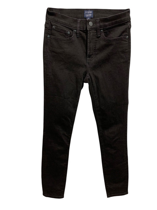 Size 25 J.Crew Womens Black 8" Mid-Rise Skinny Jeans Stretch Denim