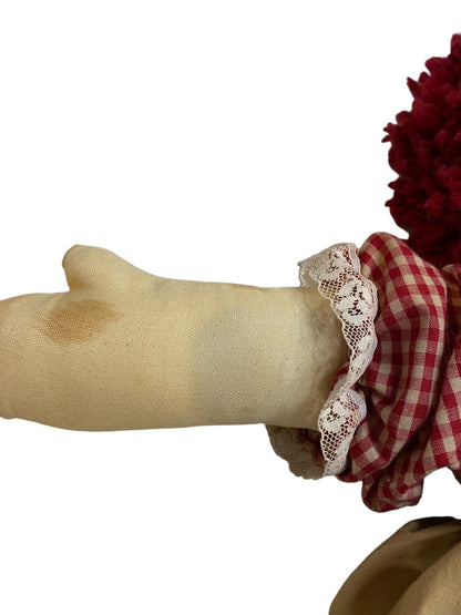 Vintage Raggedy Ann Rag Doll 21" Rustic Country Look Handmade
