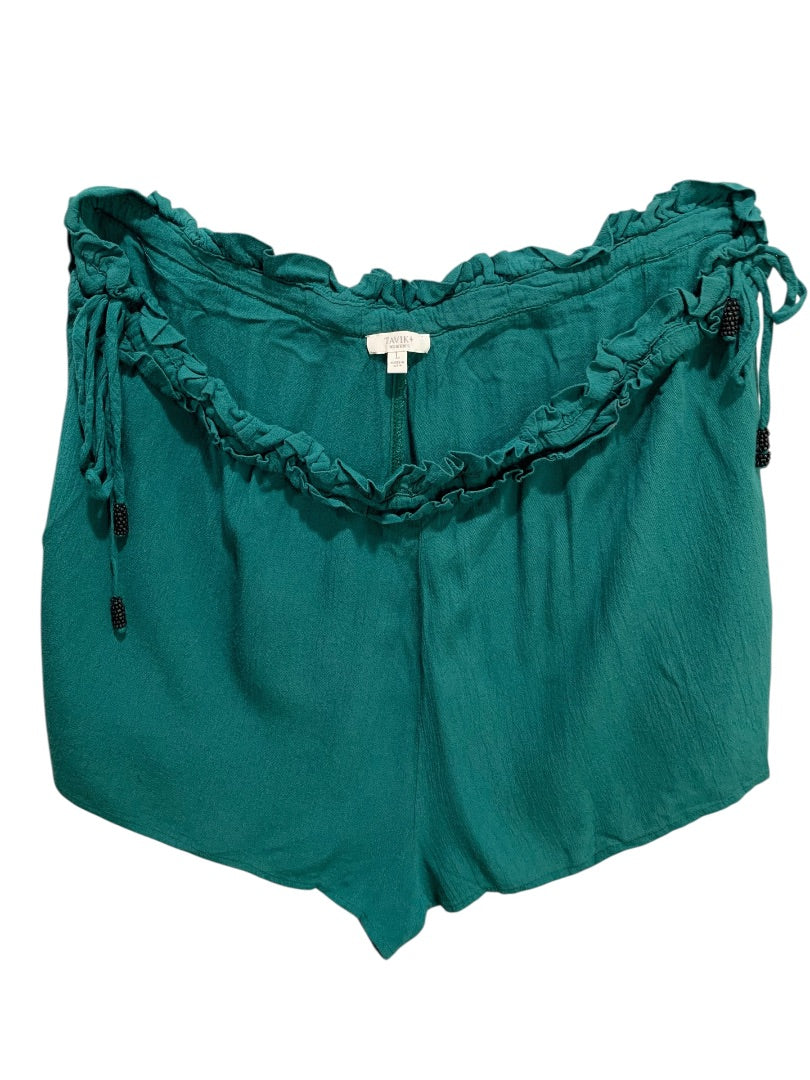 Large Tavik+ Womens Lounge Set Shorts Shirt Emerald Green