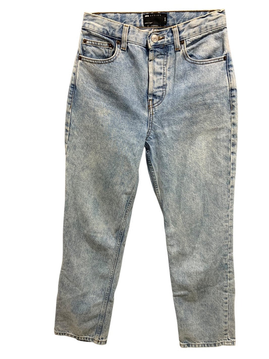 Size 25 Asos Buttonfly Womens Acid Wash Retro Jeans Denim Straight Leg