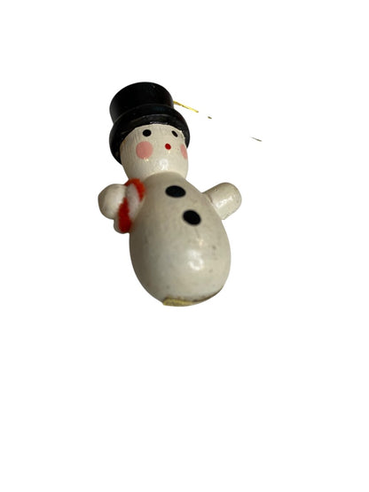 Vintage Wooden Christmas Holiday Ornaments Balloon Snowman 1.5"-3"