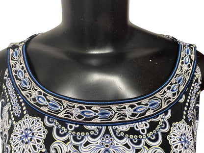 Small White House Black Market Cold Shoulder 3/4 Womens Sleeve Floral Top