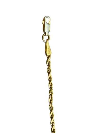 7" Gold Plated Rope Chain Bracelet Stamped 925