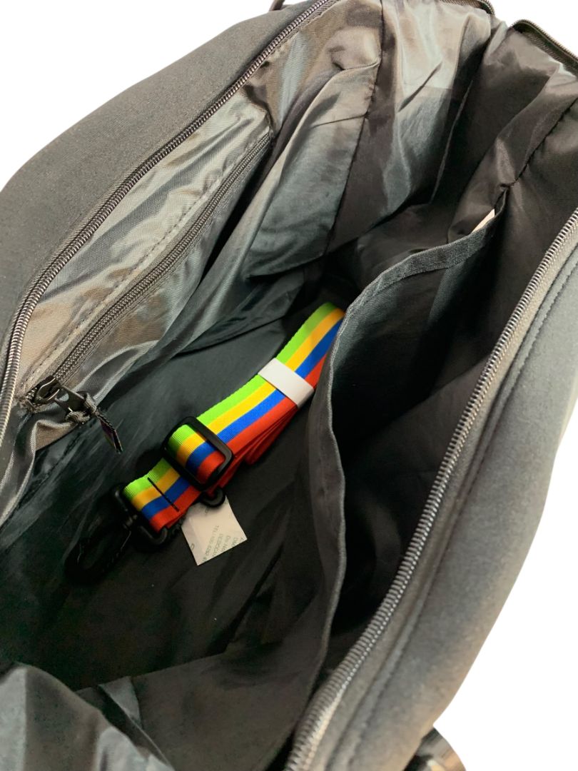 Ebay Branded Black Neoprene Tote Travel Bag 22 x 14x 7  Bag Rainbow Strap New