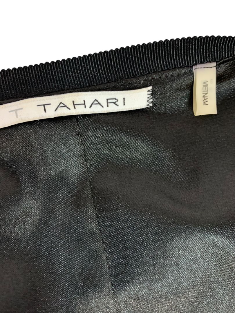 Size 6 Tahari A-Line Tristen Dress Heather Black Front Zip Lined
