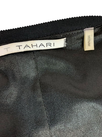 Size 6 Tahari A-Line Tristen Dress Heather Black Front Zip Lined