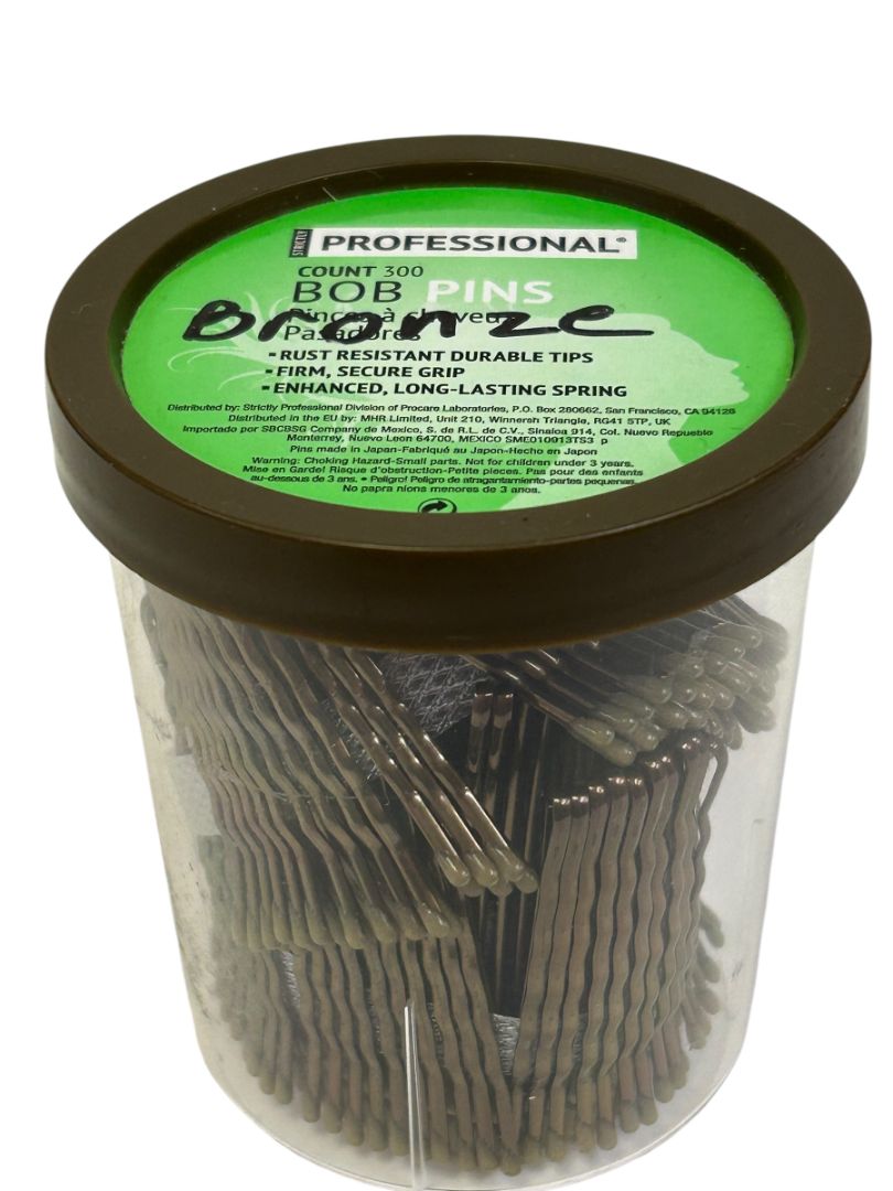 Strictly Professional New 300 Count Bobby Pins Grip Crimped Bronze
