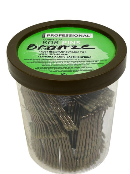 Strictly Professional New 300 Count Bobby Pins Grip Crimped Bronze