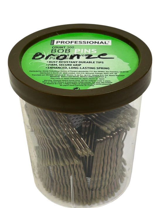 Strictly Professional New 300 Count Bobby Pins Grip Crimped Bronze