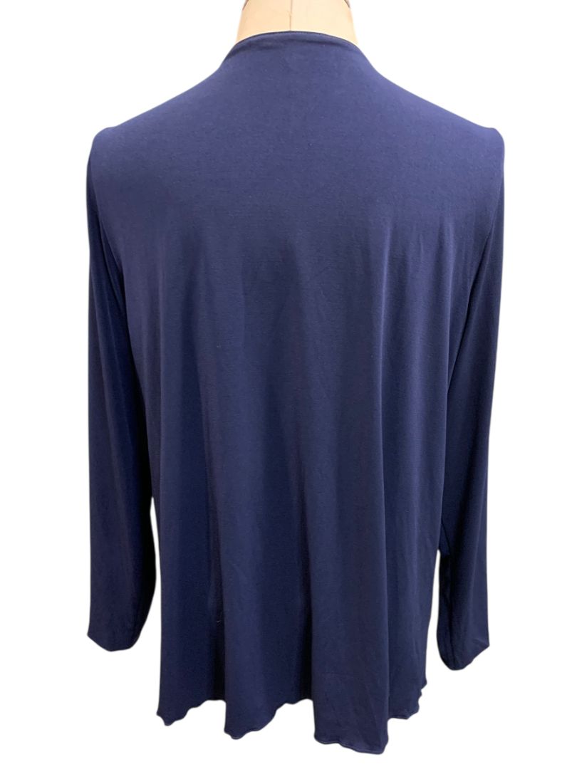 Size XL Womens Navy Blue Reversible Lagenlook Jacket Open