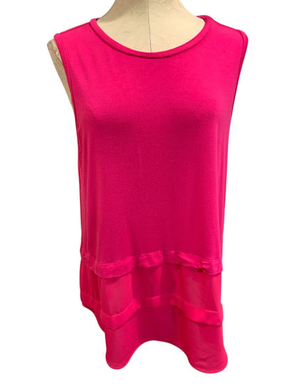 Size XL Michael Kors Hot Pink Womens Tank Top Flounce Hem Soft