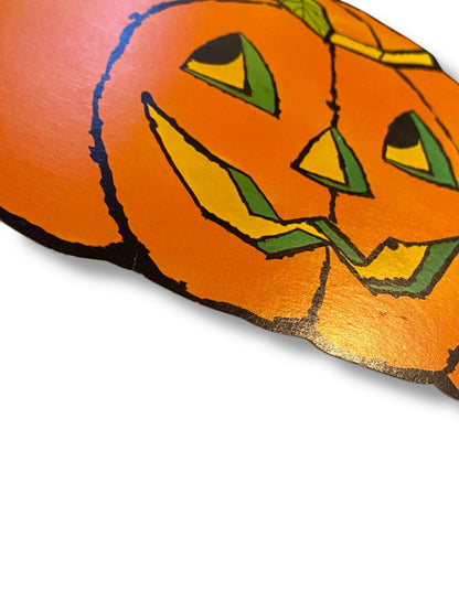 Vintage Eureka Cutout Pumpkin Jack o Lantern Halloween Fall 8.5"