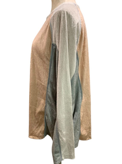 Size Medium Easel New Womens Color Block Soft Neutral Shirt