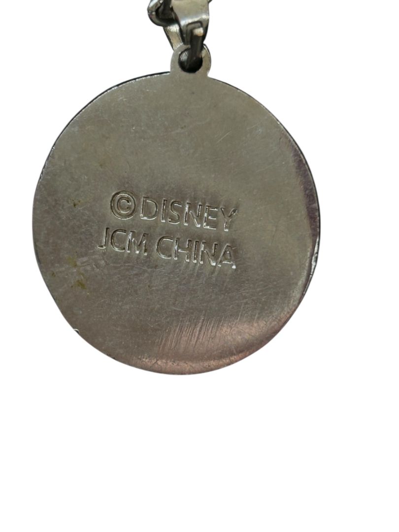 Disney Frozen Anna Pendant Necklace 17" Silvertone Chain 1.5" Diameter