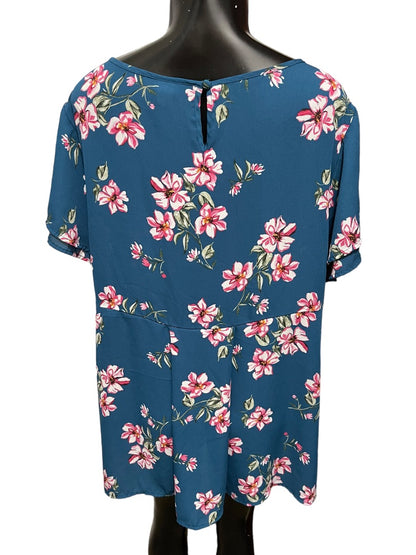 2X Torrid Women's Georgette Flutter Short Sleeve Pullover Blouse