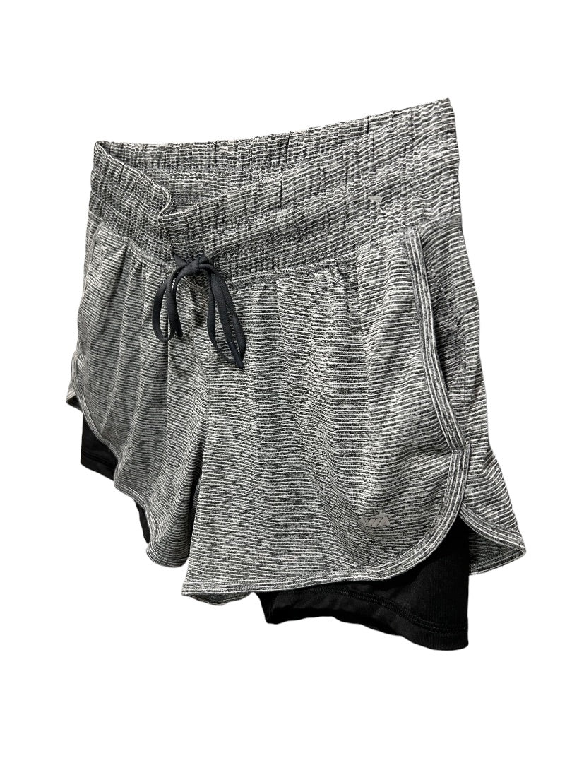 Medium Avia Women's Gray Black Running Shorts Pull On Lined Undershorts