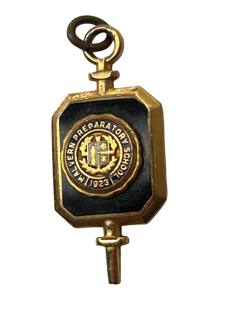 Gold "Malvern Preparatory School 1923" Charm Small 1" Watch Fob