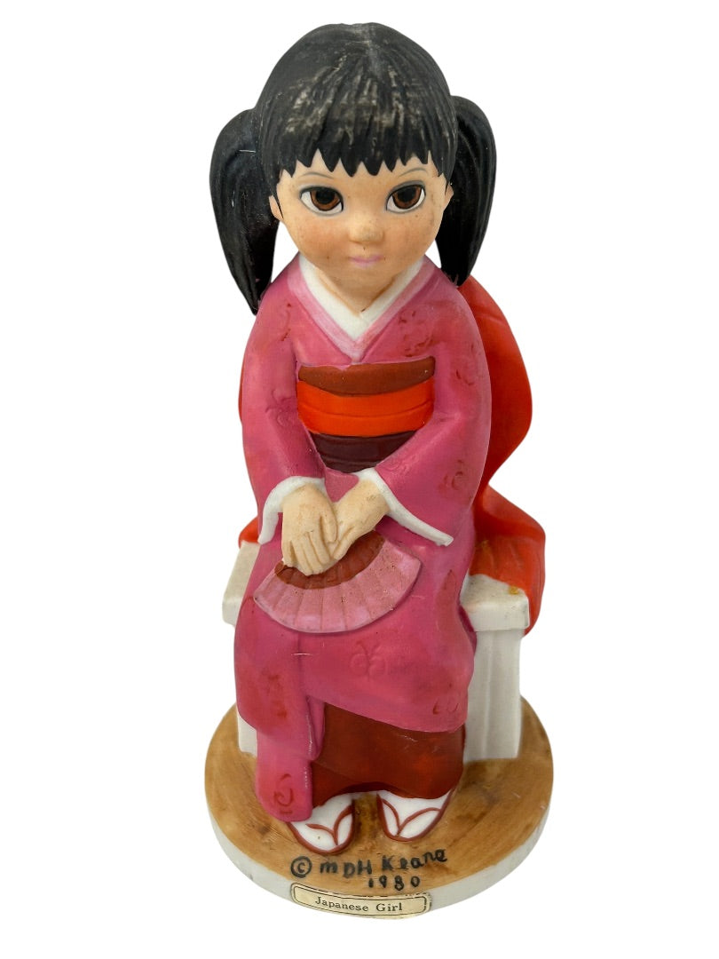 Margaret Keane Japanese Girl Big Eyes Figurine 1980 Dave Grossman 6"