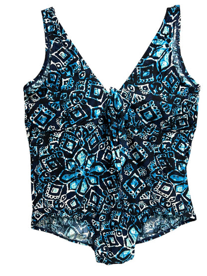 Size 20 Bleu Ice Women's Plus Size New Bathing Suit Swimwear Blue Print