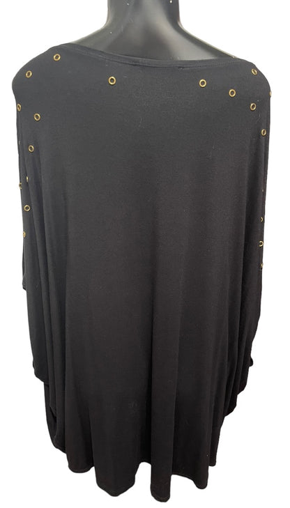 3X Philosophy Woman Republic Clothing Black Top with Gold Grommets