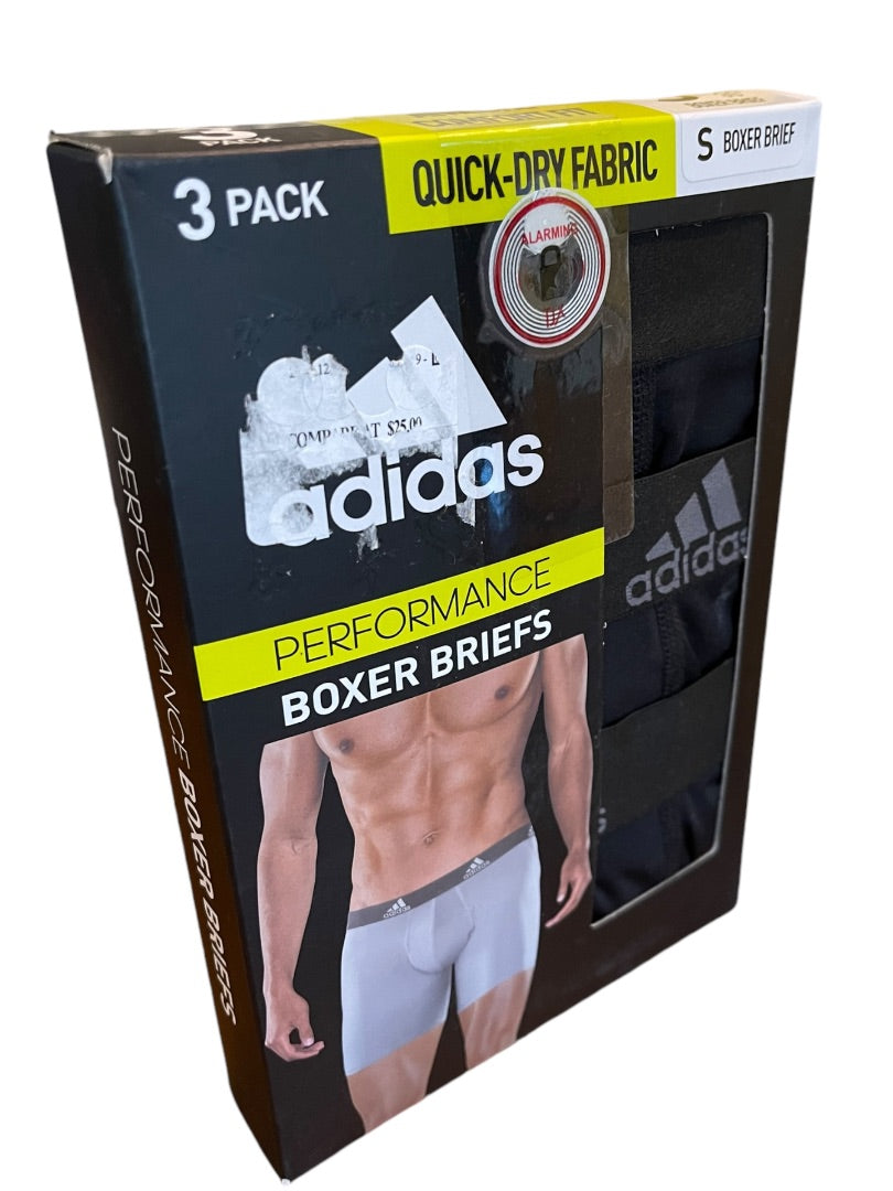 Small Adidas Performance Boxer Brief 3 Pack Black NWT