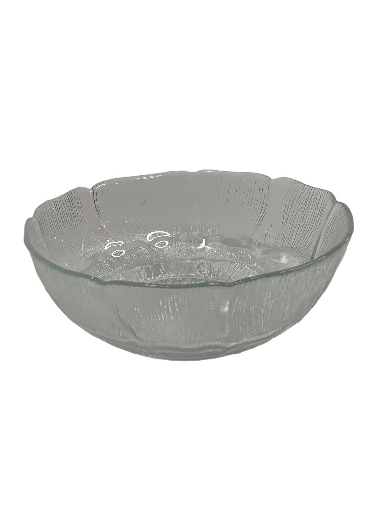 Arcoroc Fleur 7 Inch Round Bowl Clear Glass Flower