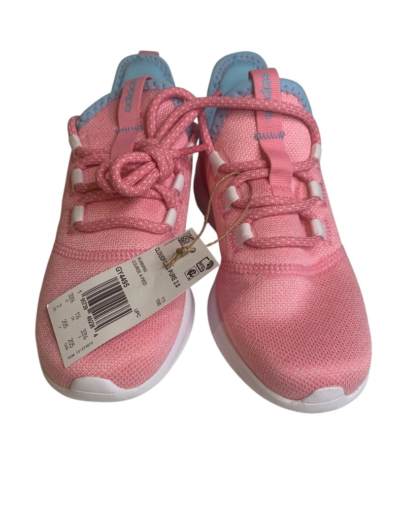 Size 2 Adidas Big Kids Girls Cloudfoam Pure 2.0 Pink Sneakers GY4495