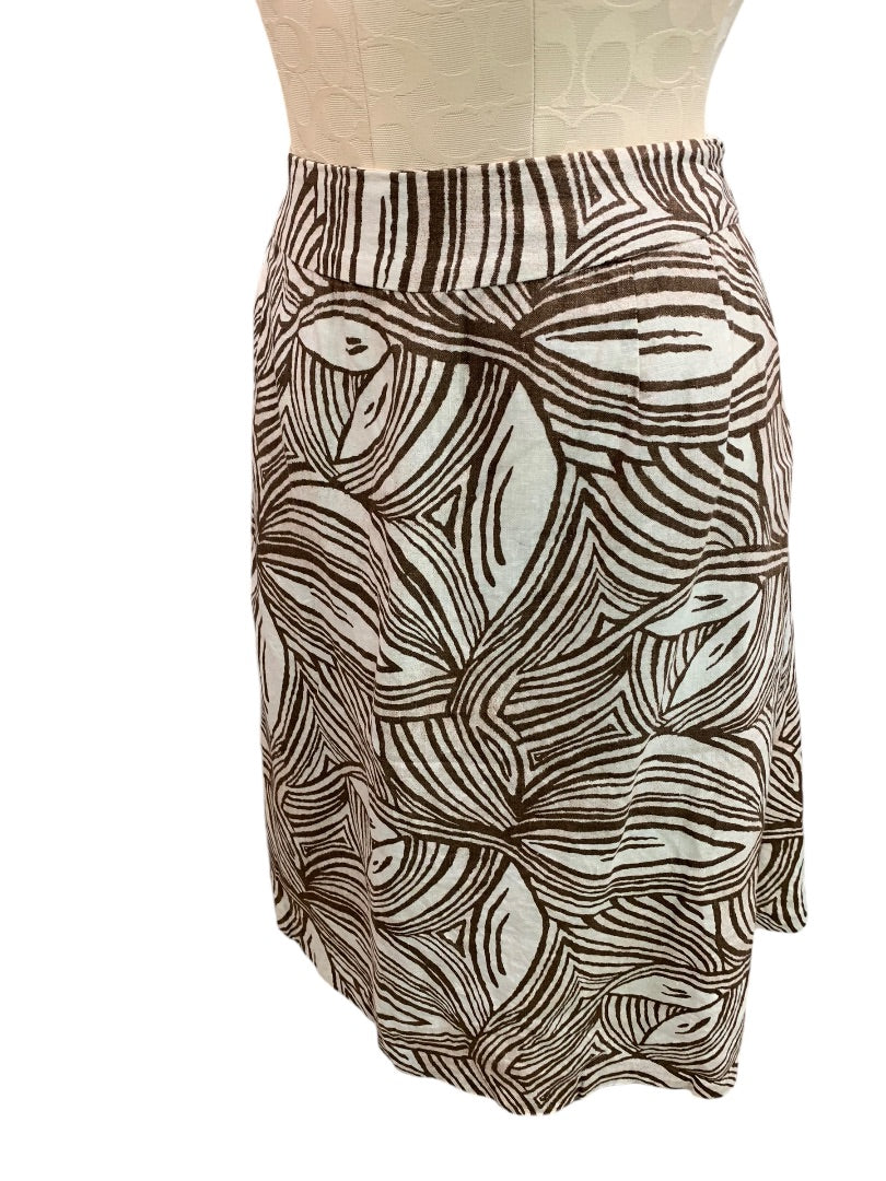 Size 18W Talbots Woman Irish Linen Print A-Line Skirt