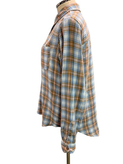 Small Universal Thread Womens Soft Button Up Plaid Shirt