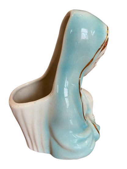 Vintage Midcentury Virgin Mary Praying Blessed Mother Planter 7 Inch