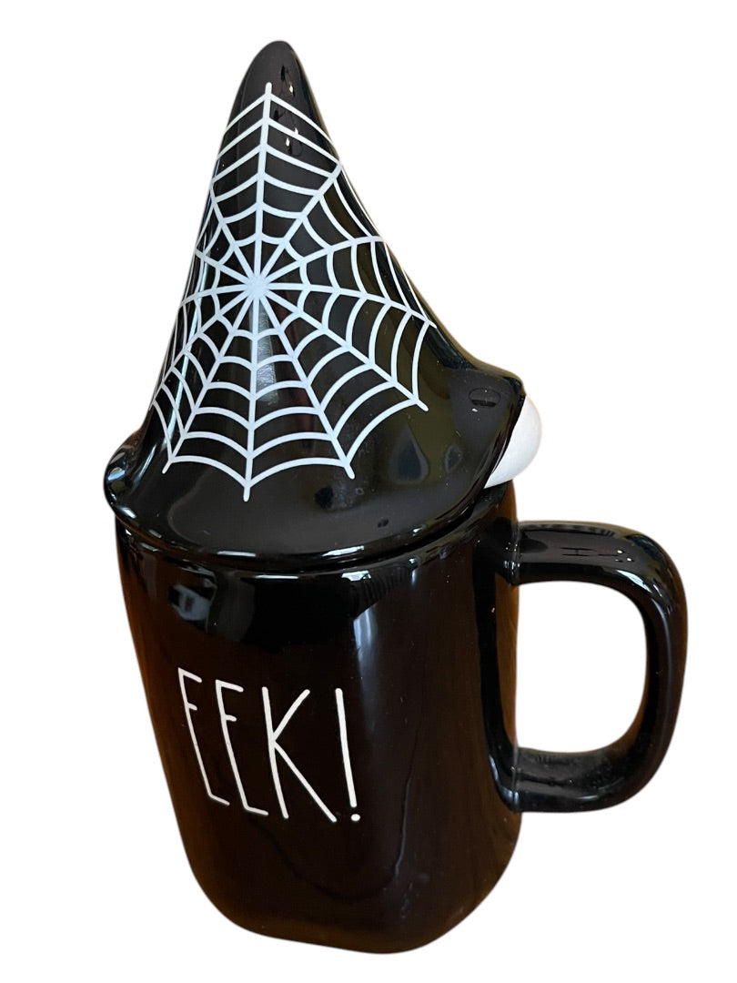 Rae Dunn by Magenta Black EEK! Halloween Gnome 24 oz Mug  Lid