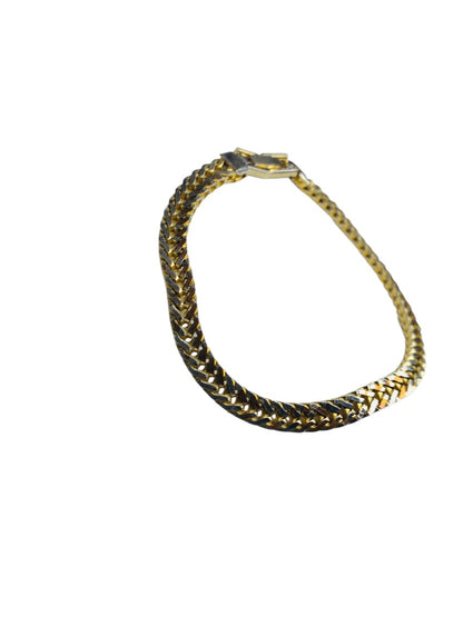 Vintage Goldtone Bracelet Foldover Clasp Lays Flat 7.25 Inch