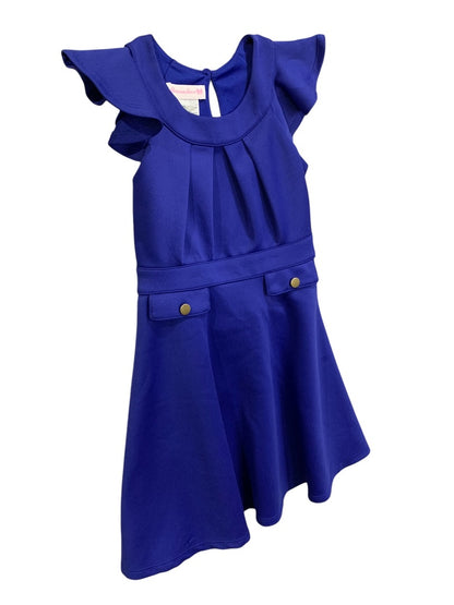 Size 8 Bonnie Jean Girls Royal Blue A-Line Dress