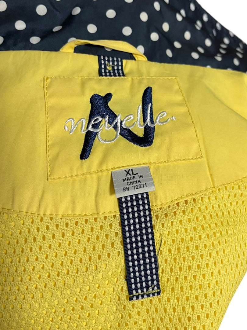 XL Neyelle Lined Womens Hooded Snap Closure Raincoat Pockets Yellow