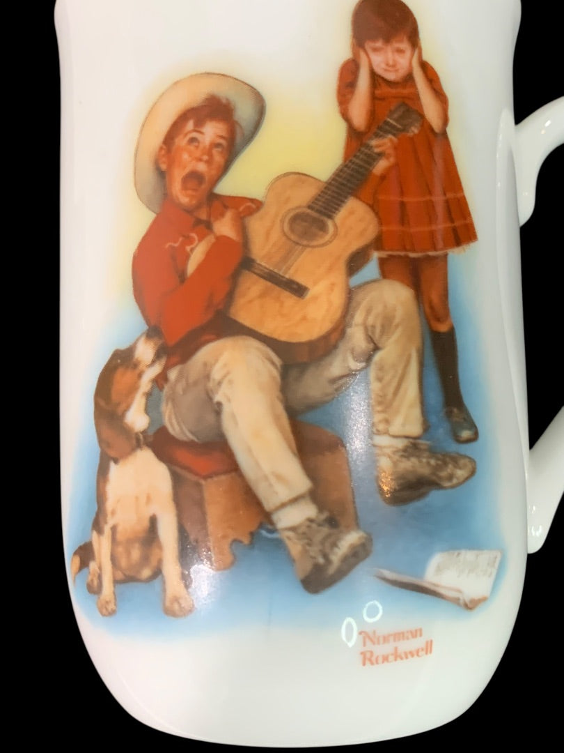 1981 Norman Rockwell HMI Mug Gold Trim "Sour Note"