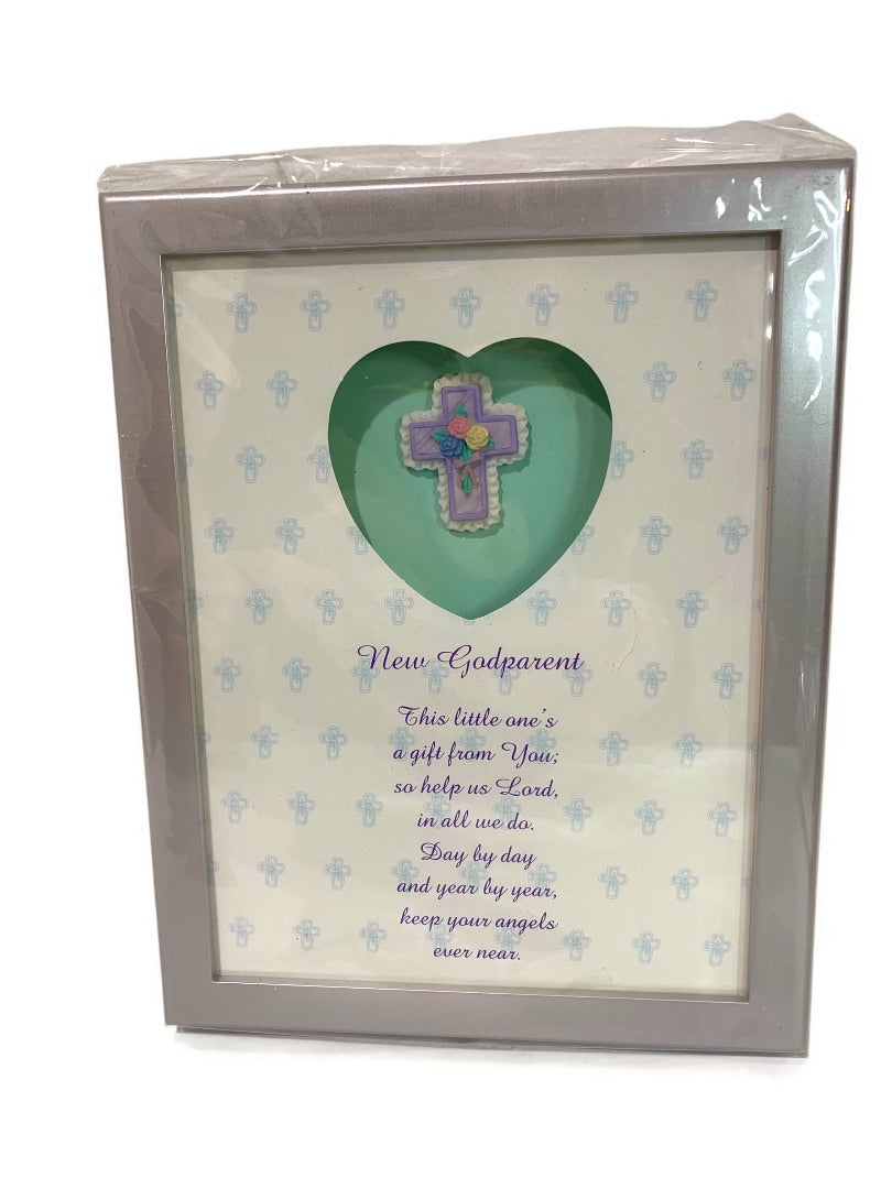 Enesco New Frame Shadowbox New Godparent Gift Tabletop or Wall Hanging