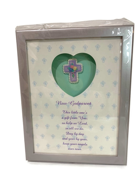 Enesco New Frame Shadowbox New Godparent Gift Tabletop or Wall Hanging