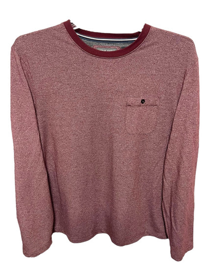 Large Michael Bastian Long Sleeve Pocket Mens Crew Neck Red Heather