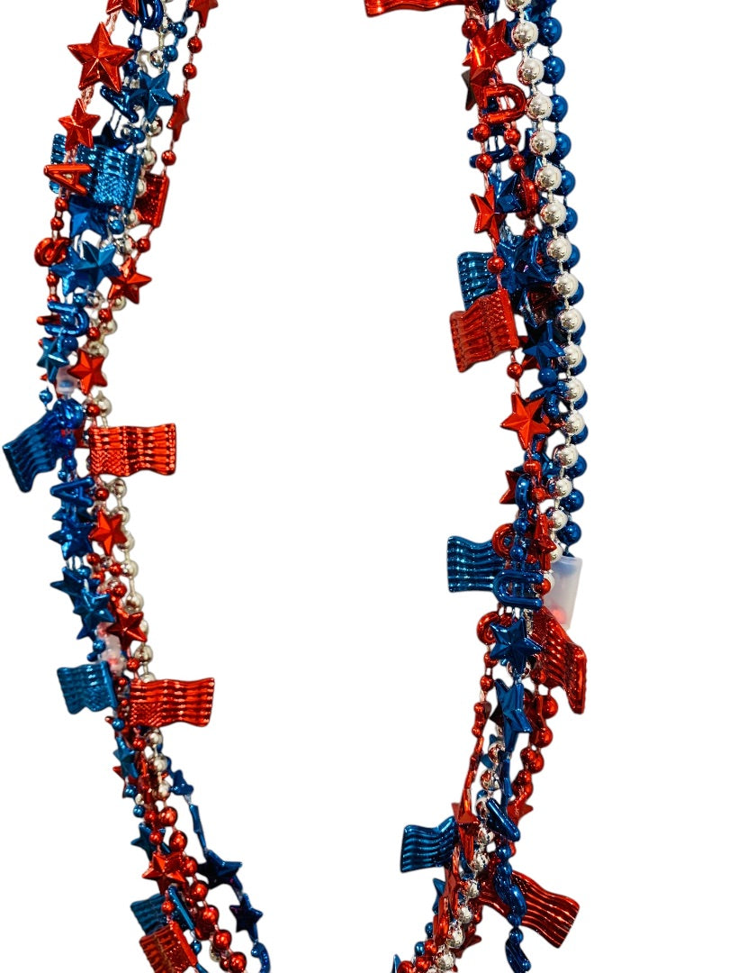 Claires New Set of 6 Overhead Necklaces Patriotic USA Flag Star