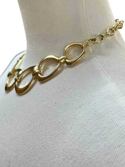 Goldtone 17-21 Inch Necklace Statement Lays Flat