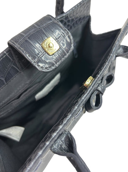 Liz Claiborne Gray Vegan Leather Croc Embossed Tote Handbag Faux Leather