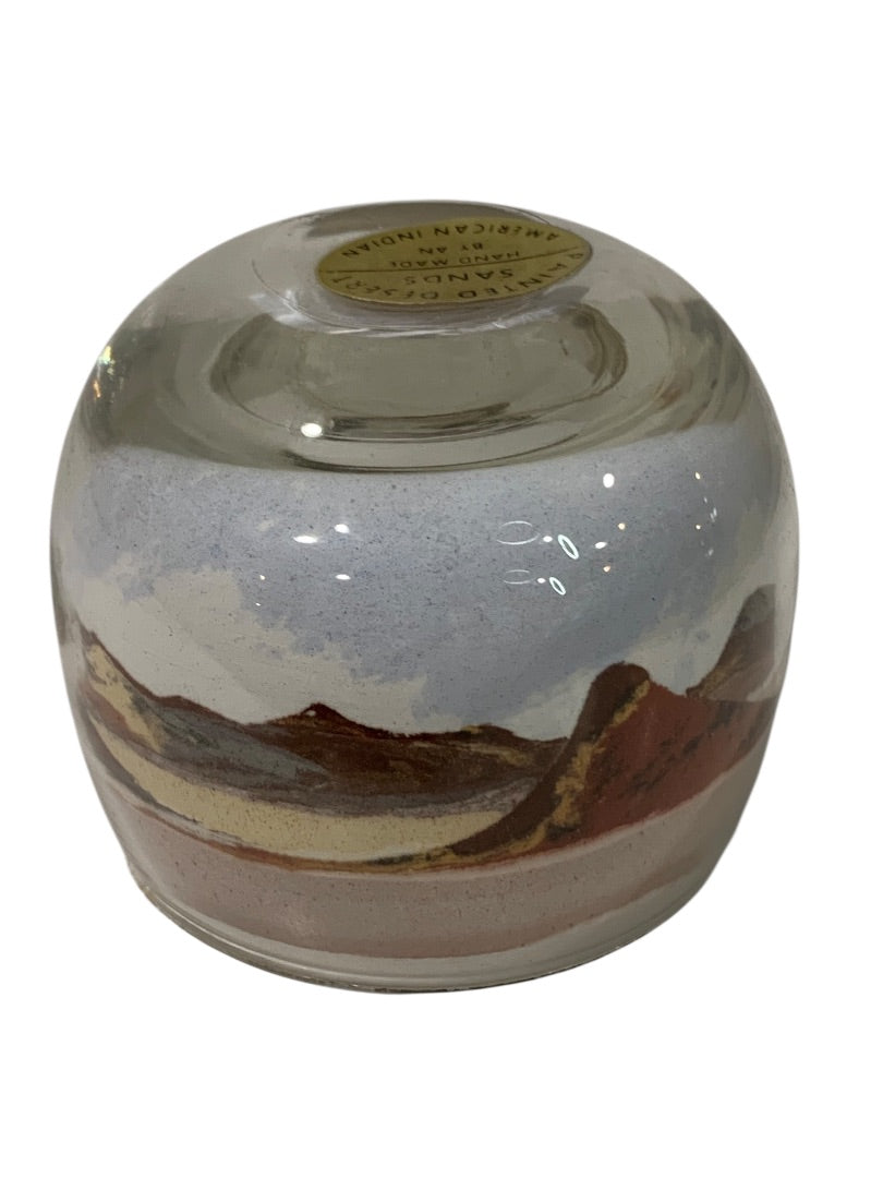 Vintage Painted Desert Sands Paperweight Hand Made Native American