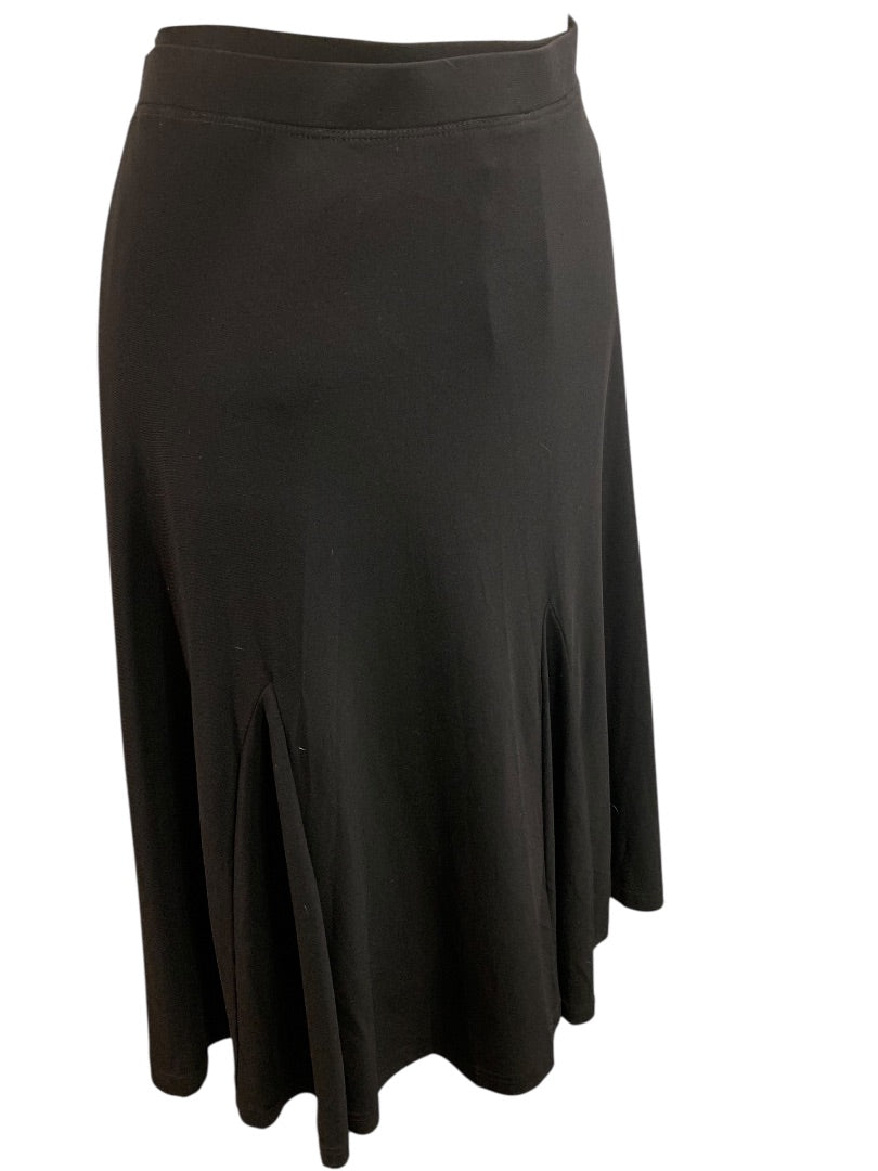1X Sag Harbor Black Pull On A-Line Skirt with Undershorts