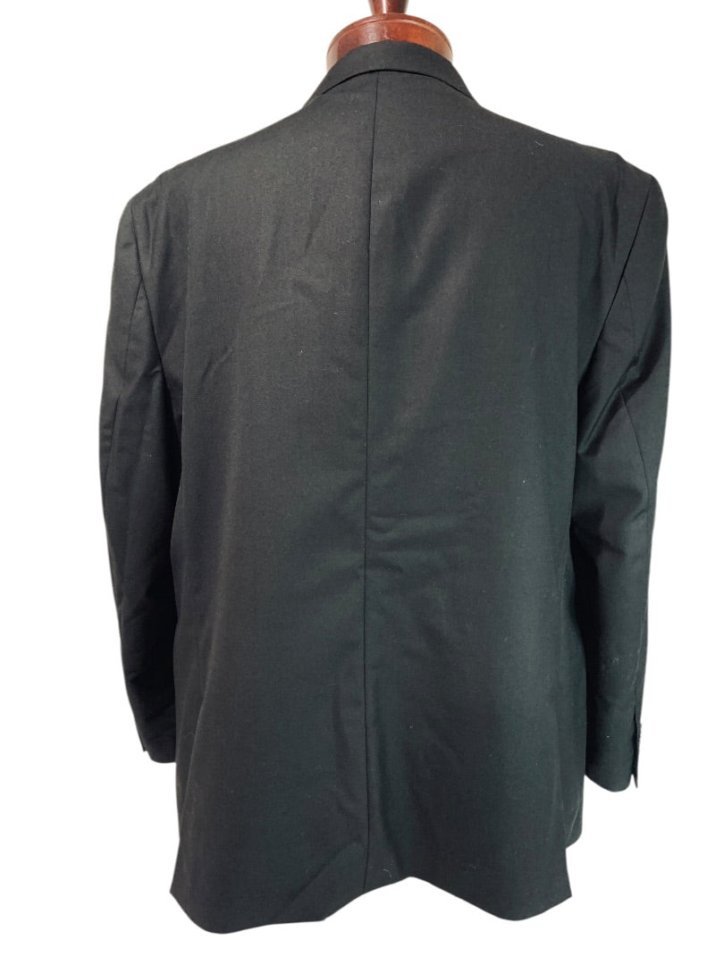 48R Lineage Mens Black Suit Coat Jacket Single Breasted