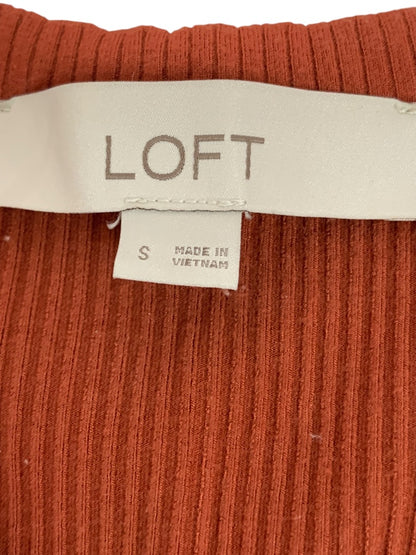 Small Loft Womens Ribbed Orange Crop Tank Top Shirt Rust Orange
