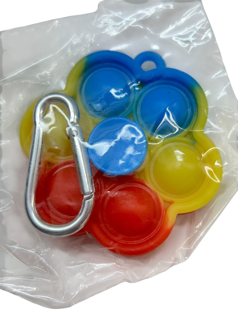 Lot of 5 New Fidget Spinners with Carabiner Clip Pop Star Flyer Multicolor